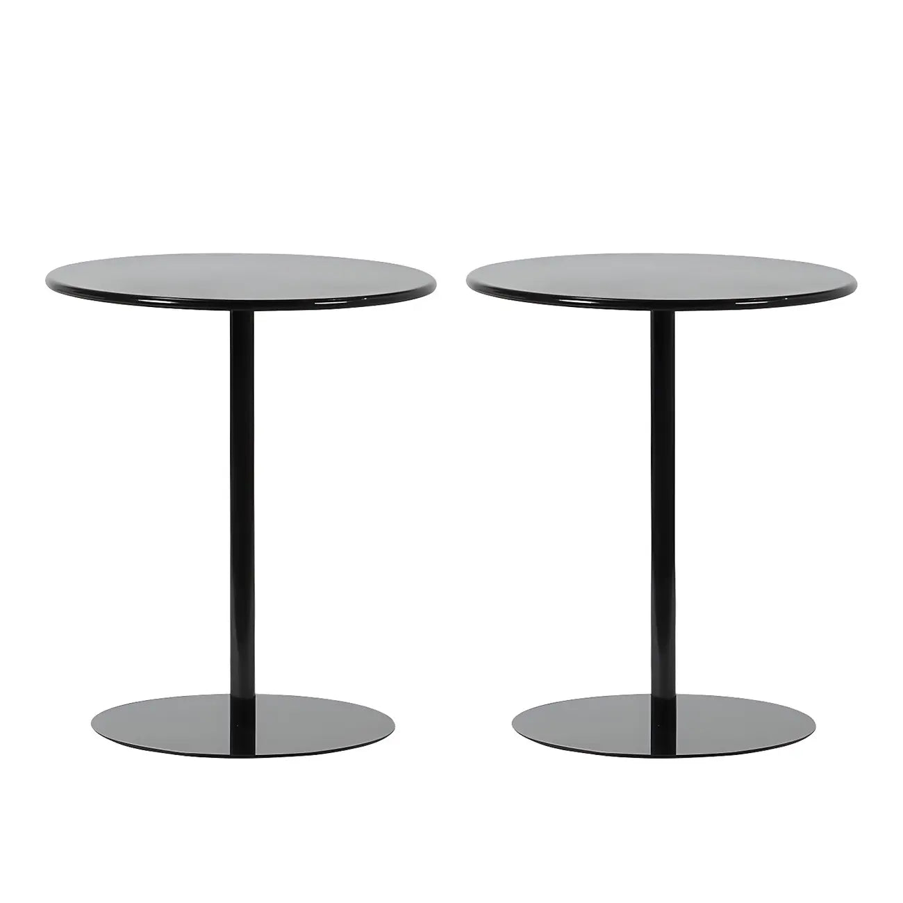 Contemporary Black Metal Pedestal Round End Table