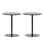 Contemporary Black Metal Pedestal Round End Table