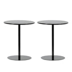 Contemporary Black Metal Pedestal Round End Table