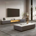 63 Champagne Modern Stone TV Stand with Cable Management