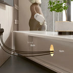 63 Champagne Modern Stone TV Stand with Cable Management