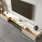 63 Champagne Modern Stone TV Stand with Cable Management