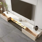 63 Champagne Modern Stone TV Stand with Cable Management