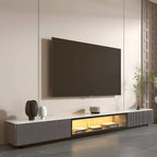 63 Champagne Modern Stone TV Stand with Cable Management