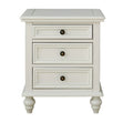 Compact Dark Walnut 3-Drawer Wood Nightstand