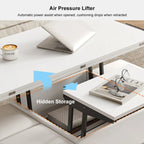 Foldable Lift-Top Coffee Table with 4 Stools & Storage